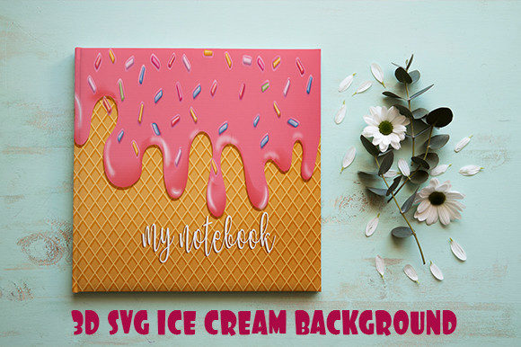 3D Ice Cream Background SVG