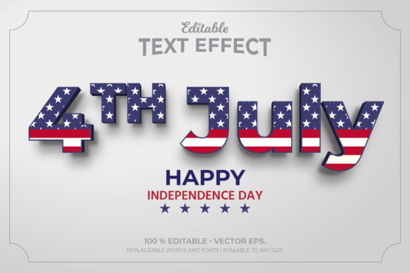 4th of July 3D Editable Text Effects