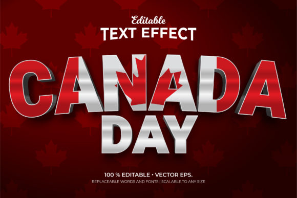 Canada Day 3d Style Editable Text Effect