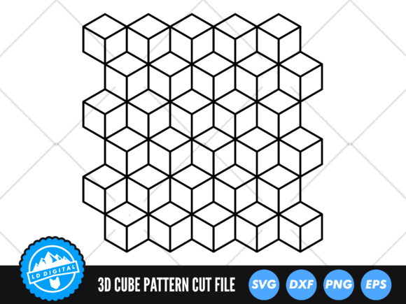 Cube Pattern SVG 3D Cube Pattern
