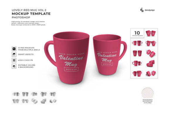 Drinking Mug 3D Mockup Template Bundle 2
