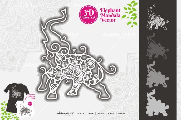 Elephant Mandala Vector SVG 3D Layered 4: A Detailed Look at a Versatile Digital Design Asset