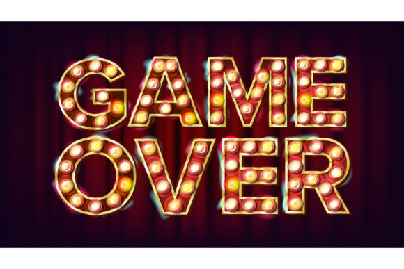 Game Over Banner Vector. Casino 3D