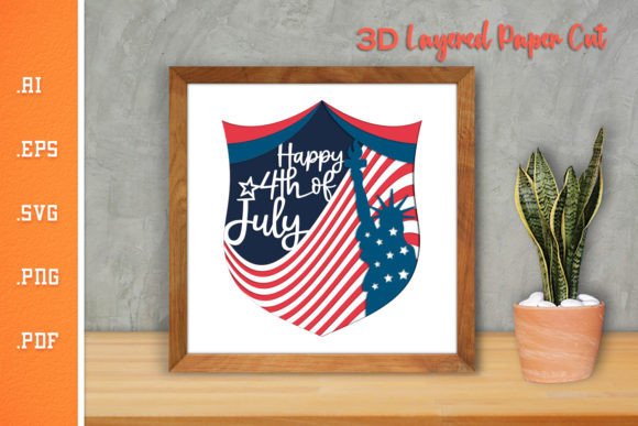 Happy 4th of July - 3D Layered Paper Cut