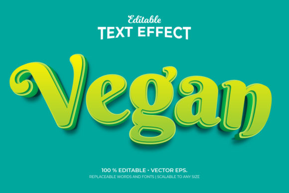 Vegan 3d Style Editable Text Effects