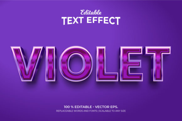Violet 3D Style Editable Text Effects